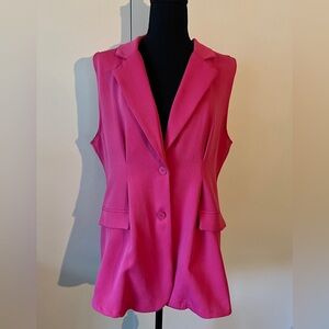 SHEIN Fuchsia Sleeveless Blazer Vest